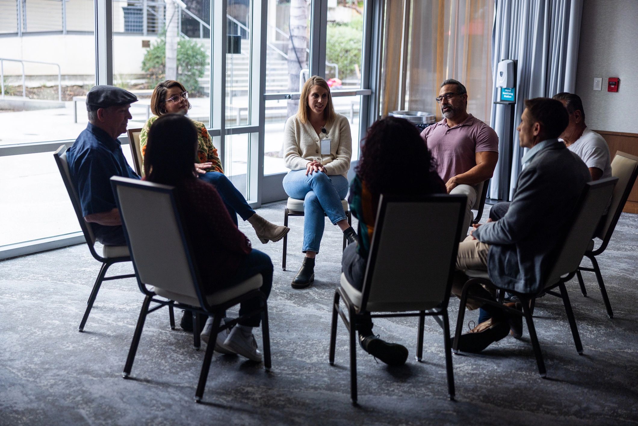 Consulting team collaborating in a modern office